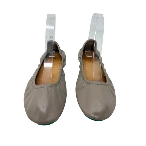 Tieks Taupe Leather Ballet Flats Foldable Travel Comfort Shoes Women 8 - Image 3
