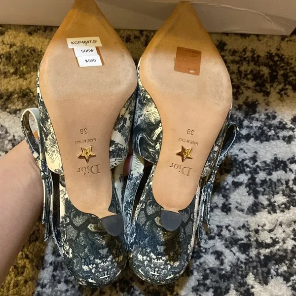 Christian Dior Toile de Jouy Slingback Sweet-D Pumps size 38 - Image 6