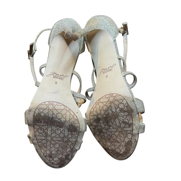 Jewel Badgley Mischka Shoes Womens Size 8‎ Gold Glitter Strappy Stiletto Sandals - Image 9