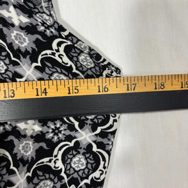 Maxi Dress Womens L Black‎ White Boho Chic Global-Print Tribal Halter Flowy - Image 7