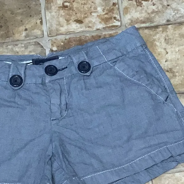 American Eagle Blue Cotton Mid Rise Shorts Size 2 - Image 4