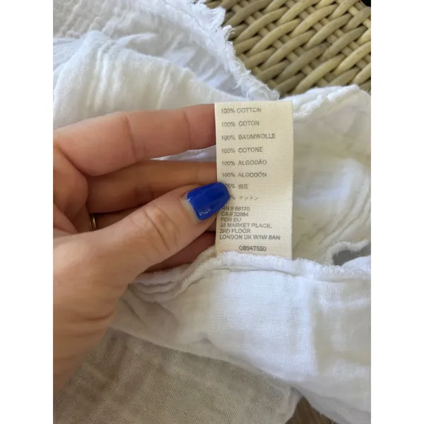 Free People Cotton Gauze Tiered‎ Trapeze Tunic Small oversized boho prairie - Image 7