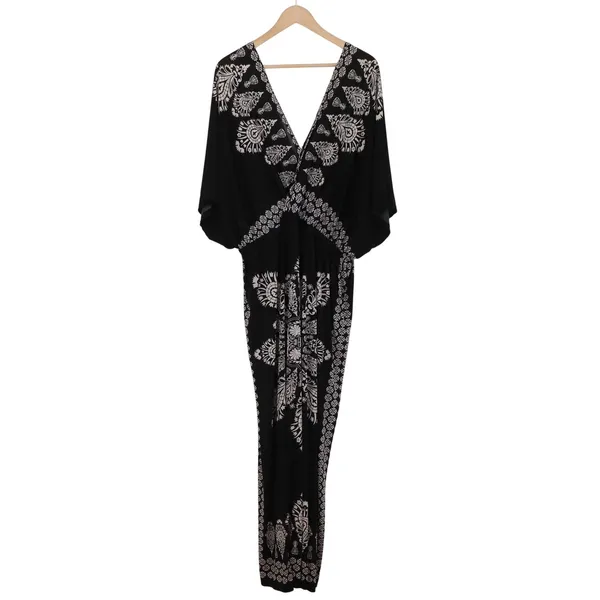 Unbranded Maxi Dress Womens 3X Black Medallion Print Excellent - Image 4