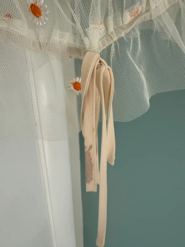 floral mesh top Tan - Image 6