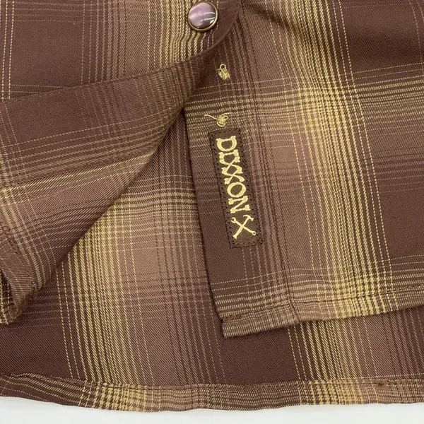 Dixxon Women The Wyatt‎ Shirt Size M Brown Plaid Bamboo Western Rockabilly Ranch - Image 8