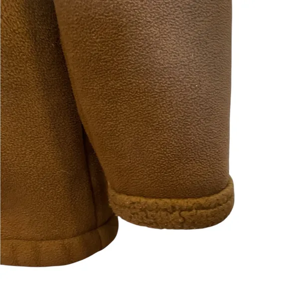 LANDS' END Brown Fleece Sherpa-Lined Hooded Jacket Coat - Size Small - Image 3