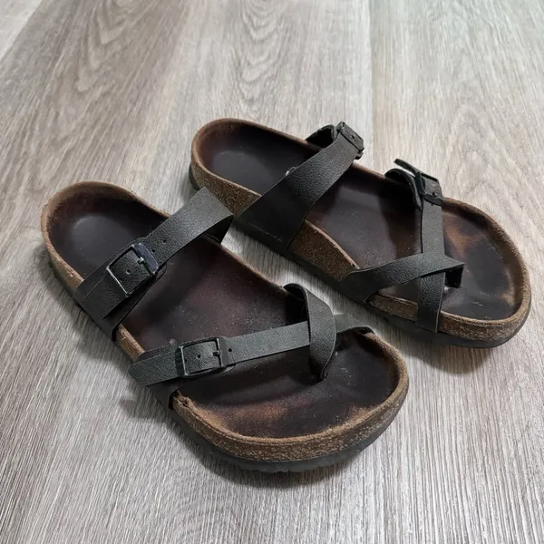 Birkenstock Women's Mayari Birkibuc Sandals Pebbled 38 Brown Black - Image 2
