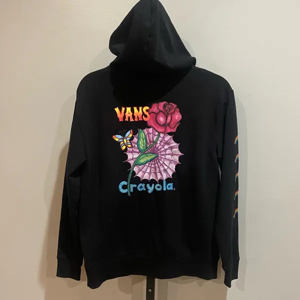 Vans X Crayola Graphic Print Black Hoodie Size Small - Image 2