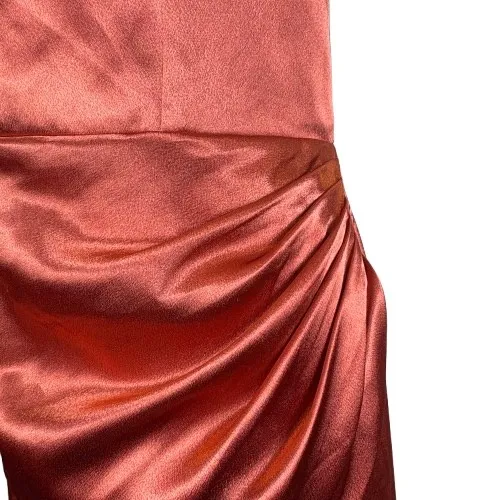 Birdy Grey‎ Anne Dress Terra Cotta Shiny Satin Strapless Maxi Bridesmaid Size XL - Image 5
