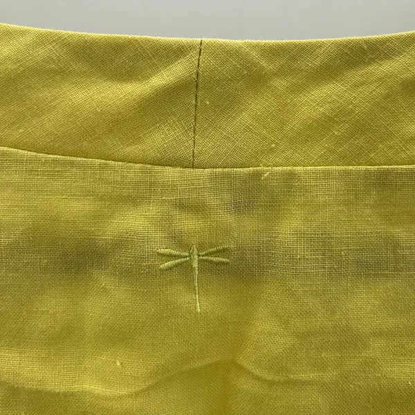 Tyler Boe Linen Tunic Top Women's Medium Citron Yellow V Neck 3/4‎ Sleeve - Image 5
