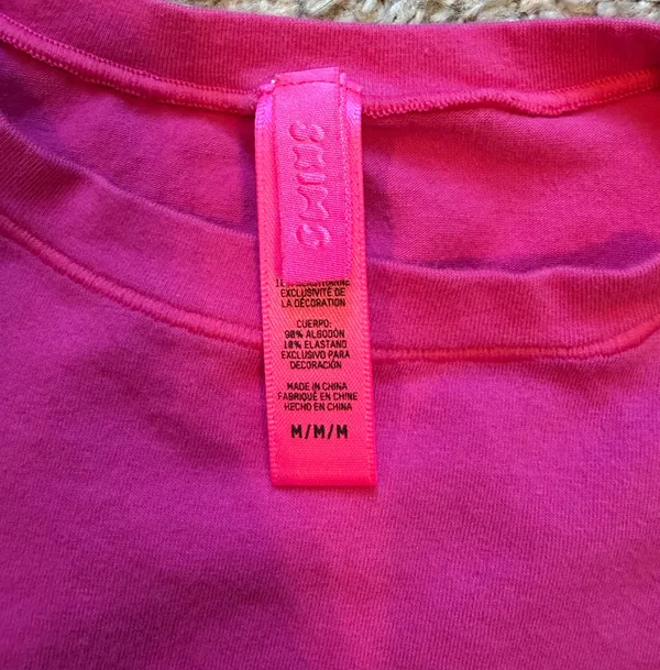SKIMS Cropped Valentine’s 4 U I Would Hot Pink Long Sleeve Shirt M - Image 2