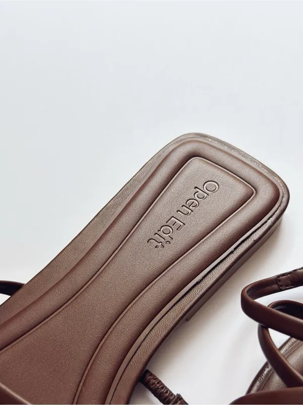 Open Edit Korva Slide Sandal In Brown - Image 4