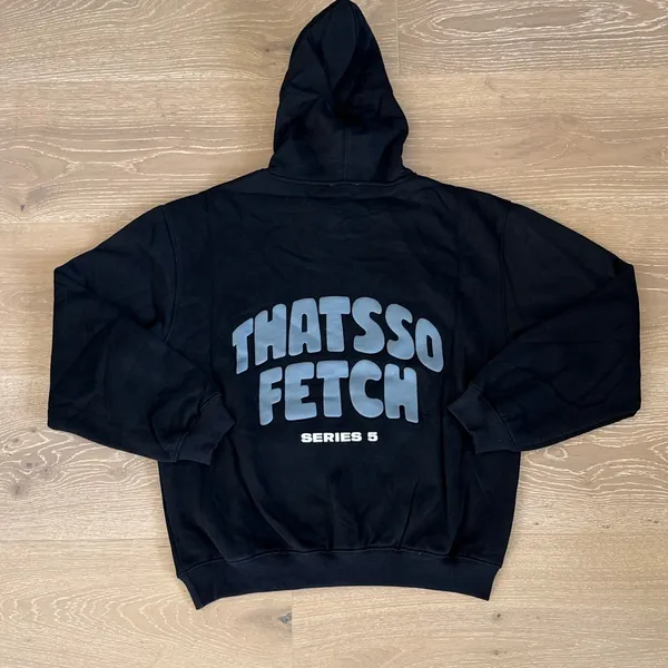 Thats So Fetch Hoodie Series 5 Puff Font Size XS/S in Black and Gray - Image 4