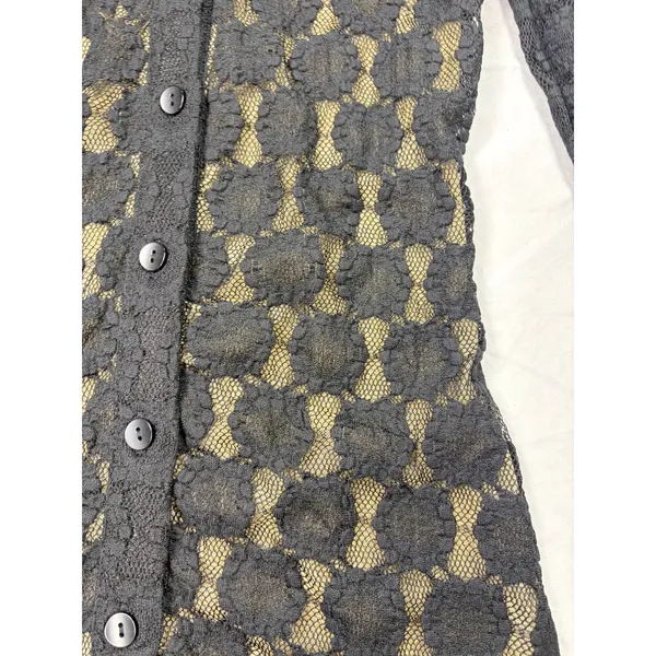 Princess Polly black lace long sleeve button front dress. Size 4. funeral - Image 2