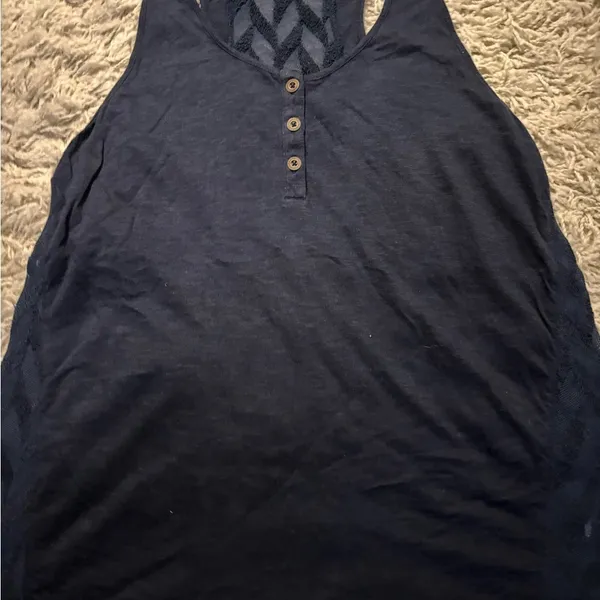 Lucky Brand Navy Racerback Sleeveless Top Size M - Image 2