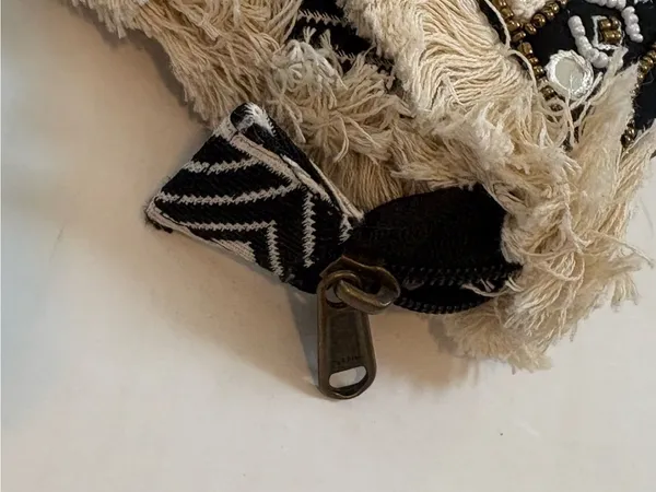 Roller Rabbit Boho Fringe Beaded Clutch - Image 4