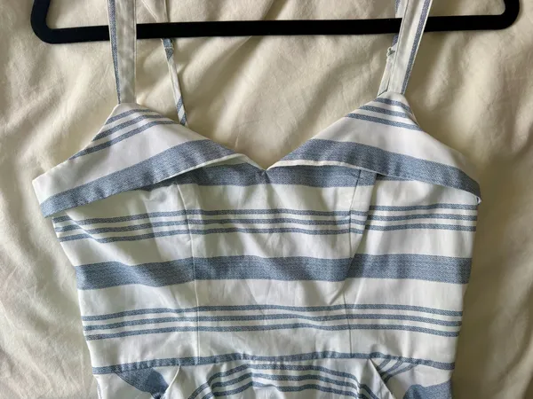 Altar'd State Blue and White Striped Pocket Sundress - Image 3