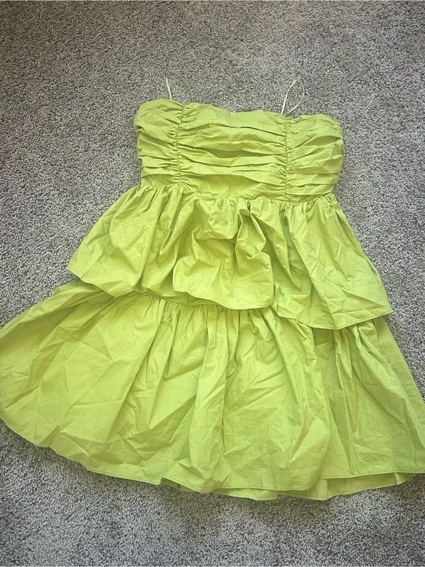Endless Rose Lime Green Tiered Mini Dress - Image 4