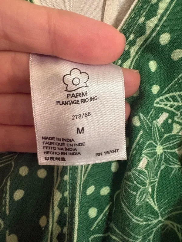 FARM RIO C ANTHROPOLOGIE Green & White Floral Dot Jumpsuit - Image 9