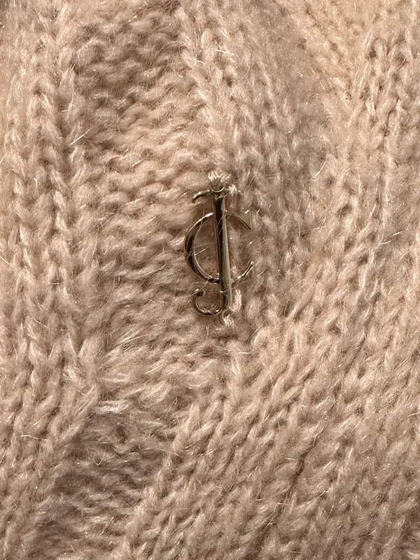 Juicy Couture Easy Cable Pullover Sweater Small Boatneck Wool‎ Mohair Minimalist - Image 3