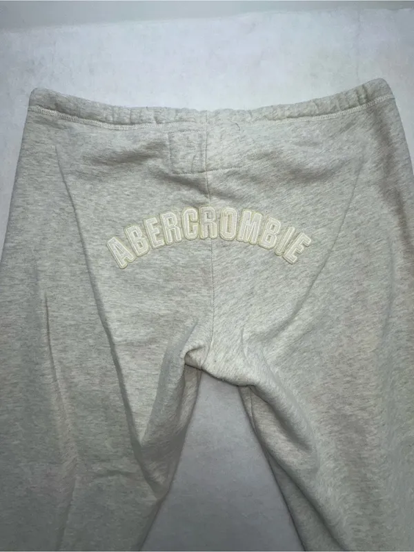 VTG Y2K Abercrombie & Fitch Sweatpants Gray Spellout Back Logo Joggers Large - Image 6