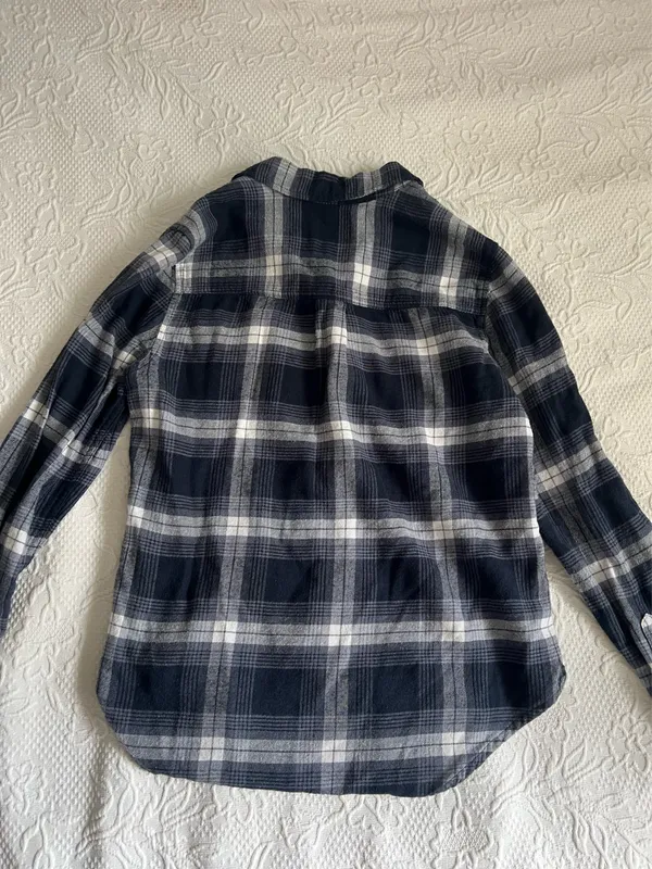 Womens Abercrombie and Fitch Navy Plaid Shirt - Image 3