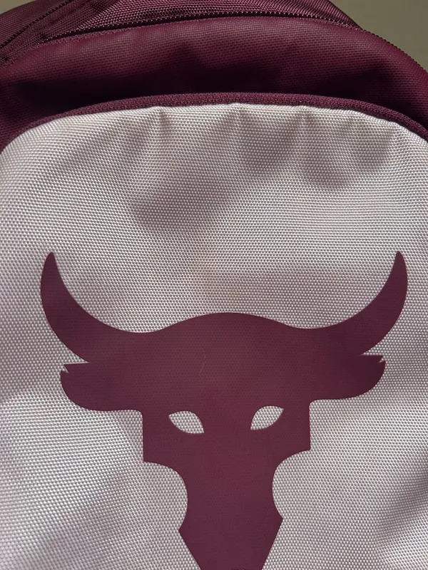 Under Armour Project Rock Brahma Backpack in maroon and pink - Image 8