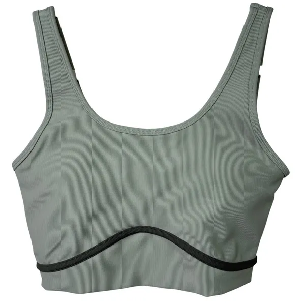 WILO The Label NWOT Sage Green Contrast Piping Ribbed Sports Bra Medium - Image 2