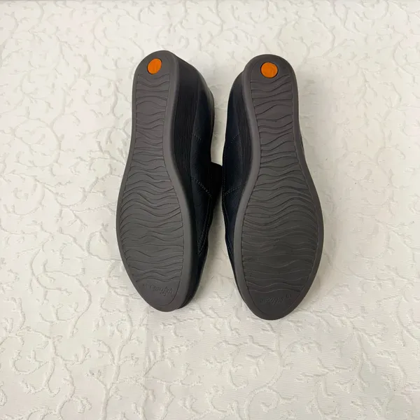Fly London Softinos Shoes Size 8.5 Leather Mules Comfy Soft Slip On Navy Light - Image 4