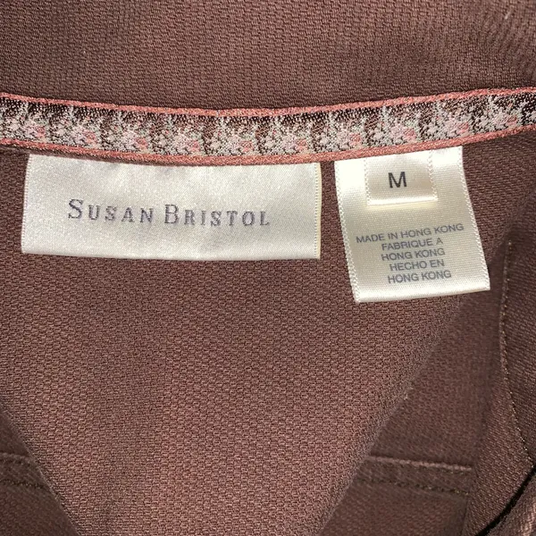 Vintage Susan Bristol Women’s Brown Corduroy Vest&pants set Floral Embroidery M - Image 9