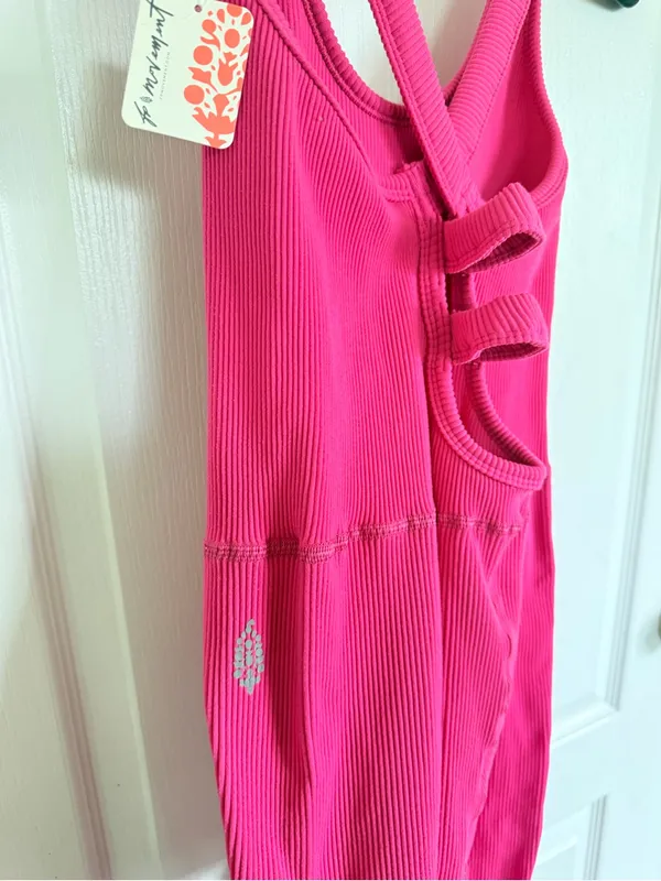 Free People Movement NEW Free Throw Onesie in Hot Pink - Image 7