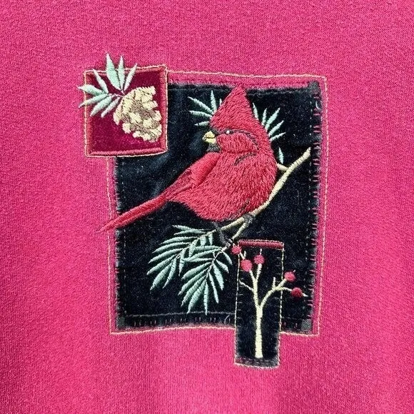 Vintage Cardinal Top Stitch Grannycore Cottagecore Sweatshirt Women's Large - Image 6