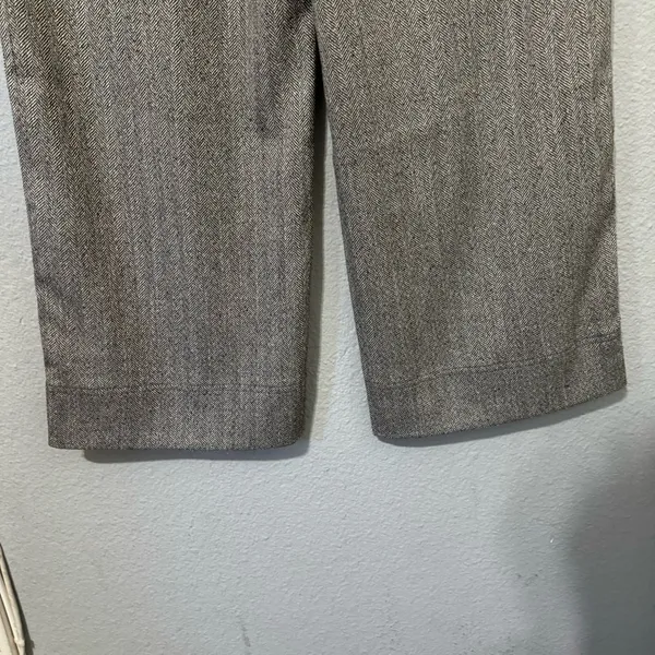 Zara Women‎ Bloggers Favorite Gray Wide Leg Herringbone Elastic Waist Pants Sz L - Image 10