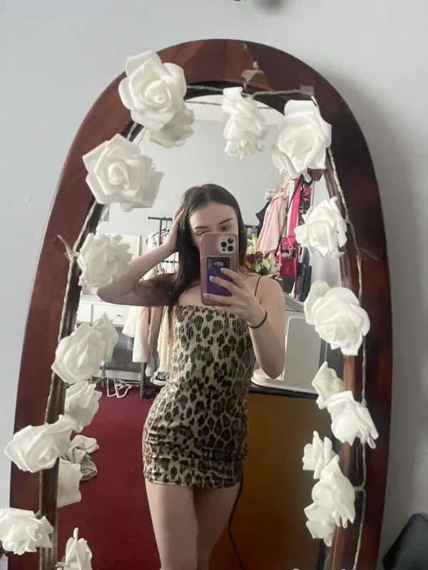 Cheetah Tight Dress Brown Size XS - Image 2