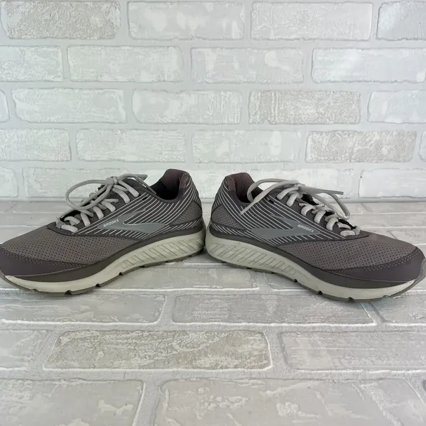 Brooks Addiction Walker Suede‎ Sneaker Shoes Womens 8 Shark Alloy Oyster Lace Up - Image 10