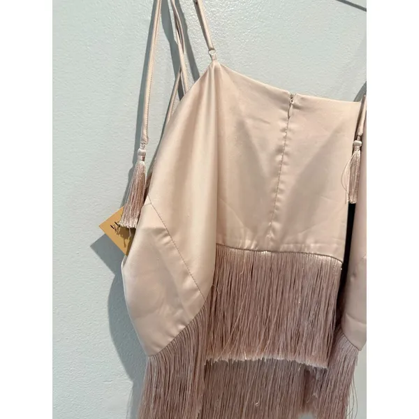 BAILEY 44 Sleeveless Camisole top Fringe satin silky L - Image 5