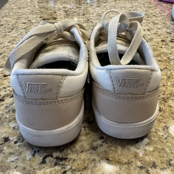 Vans ivory and White tan Sneakers Classic Skate Style Womens 6.5 Mens size 5 - Image 3