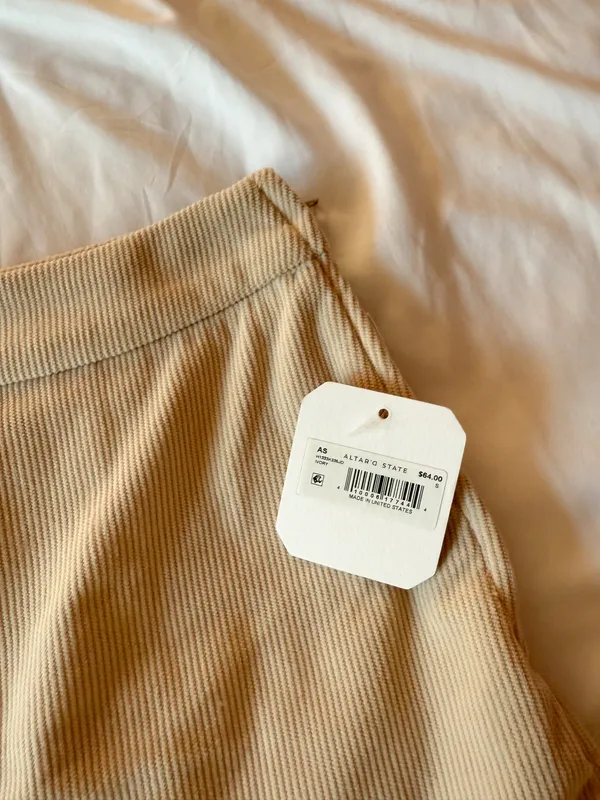 Altar’d State Ivory Kenny Corduroy Skort Size Small - Image 3