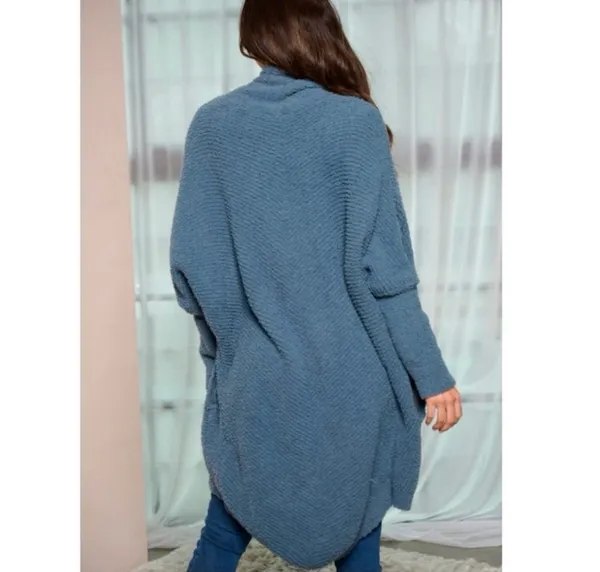 Hem & Thread Cozy Blue Women's Cardigan with pockets - Image 2