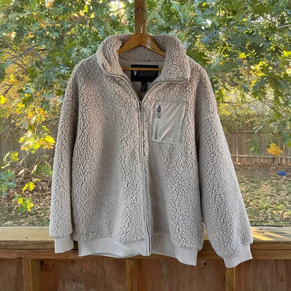 Victoria's Secret On Point Women's Zip Front Teddy Jacket Beige Size L - Image 2