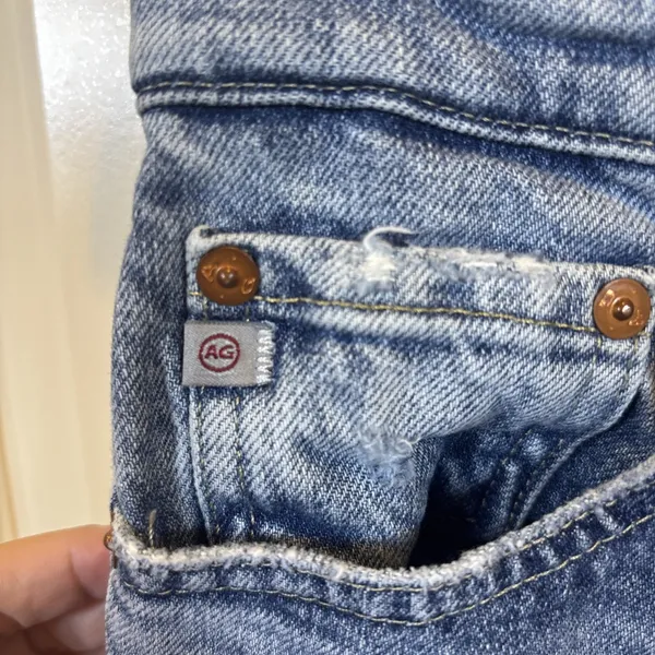 AG Adriano Goldschmied Angeline Mid Rise Flare Jeans Size 30 Raw Hem Japan - Image 4