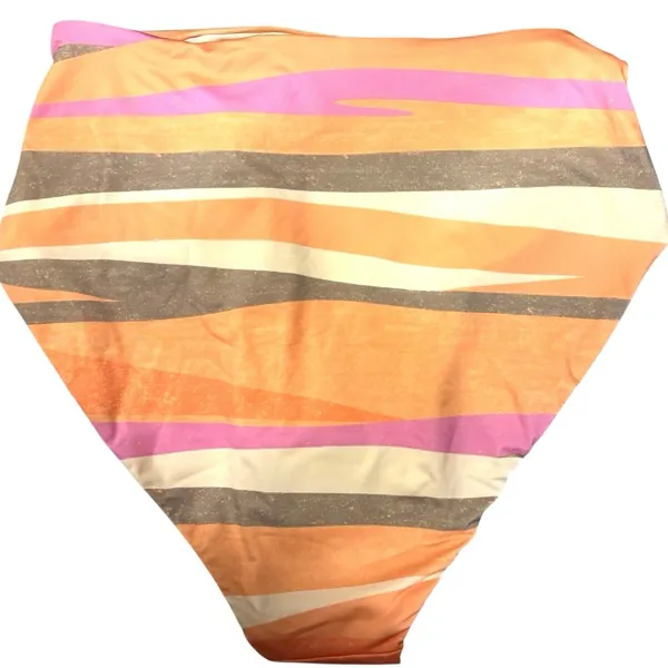 NWT prAna Sun Shade High Waist Swim Bottoms Striped Pastel Pink Orange XS - Image 5