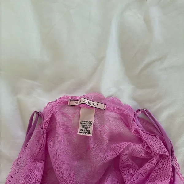 Victorias Secret Sheer Lace Slip Dress Floral Pink See Through Sexy - Image 10