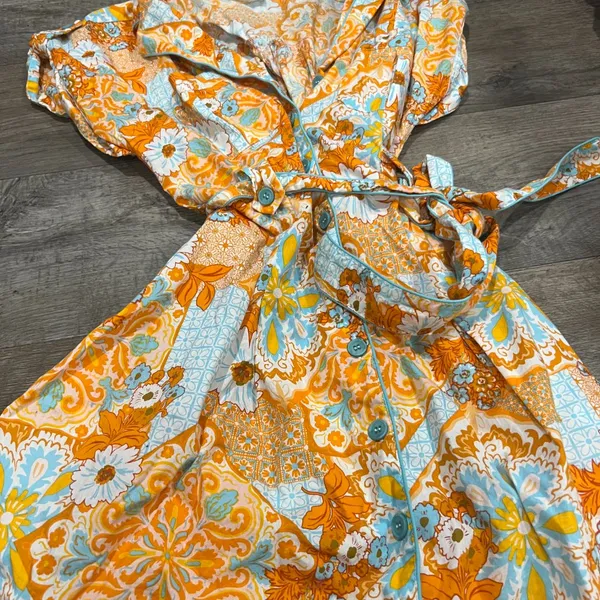 &Merci orange‎ and blue mini dress size S - Image 7