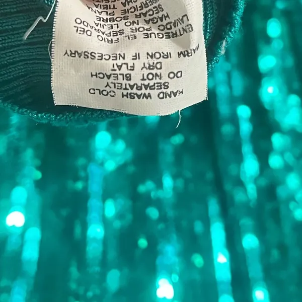 Bebe Teal‎ Sequin Mini Dress Size Medium - Image 10