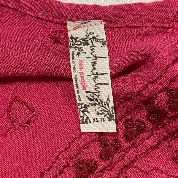 Free People Pink Embroidered Halter Mini Dress XS Boho Y2K Festival - Image 5