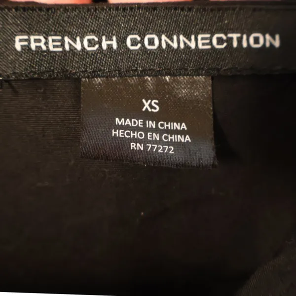 French Connection Tiered Maxi Dress Womens Size XS Black Puff Sleeve Pockets - Image 5