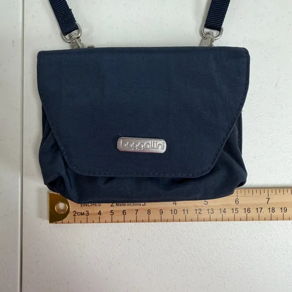 Baggallini Pacific Petite Crossbody Bag Navy Nylon Travel Belt Bag Adjustable - Image 9