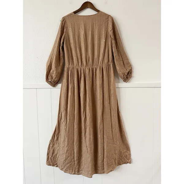 Sundress REVOLVE Chicago Long Maxi Dress XS/S Gold Sequin Lurex Boho Resort NWT - Image 5