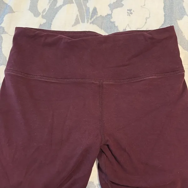 Athleta Cotton Maroon Leggings Size Medium - Image 2